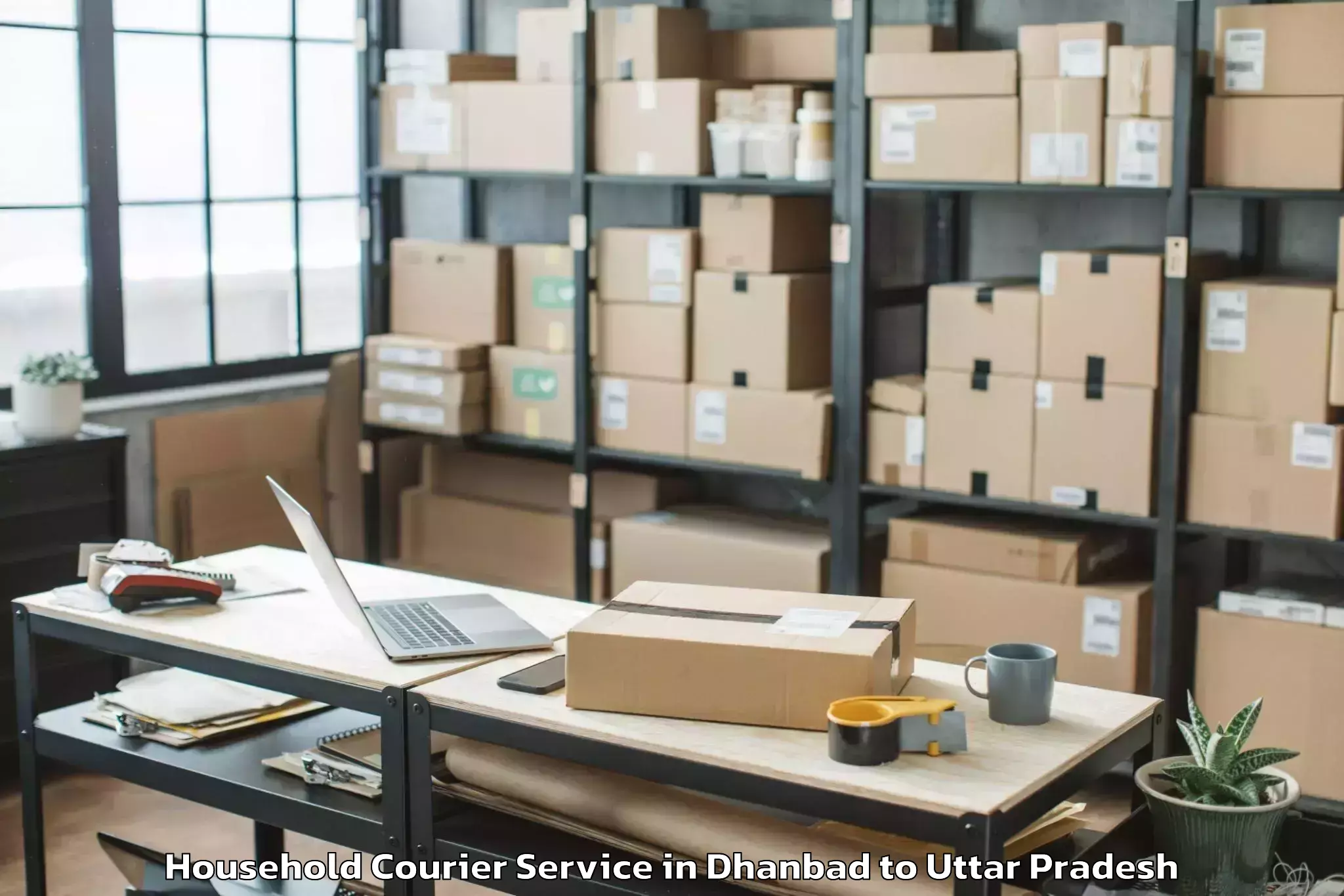 Book Dhanbad to Budaun Household Courier Online